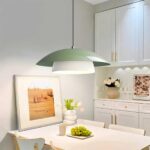 GLOBOSTAR® AURA 204-0119 Μοντέρνο Κρεμαστό Φωτιστικό Οροφής με Ντουί 1 x E27 AC 220-240V IP20 – Πράσινο & Λευκό – Μ31 x Π31 x Υ27cm