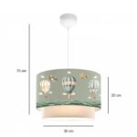 GLOBOSTAR® BALLON 204-0120 Παιδικό Κρεμαστό Φωτιστικό Οροφής με Ντουί 1 x E27 AC 220-240V IP20 – Πολύχρωμο – Μ30 x Π30 x Υ20cm