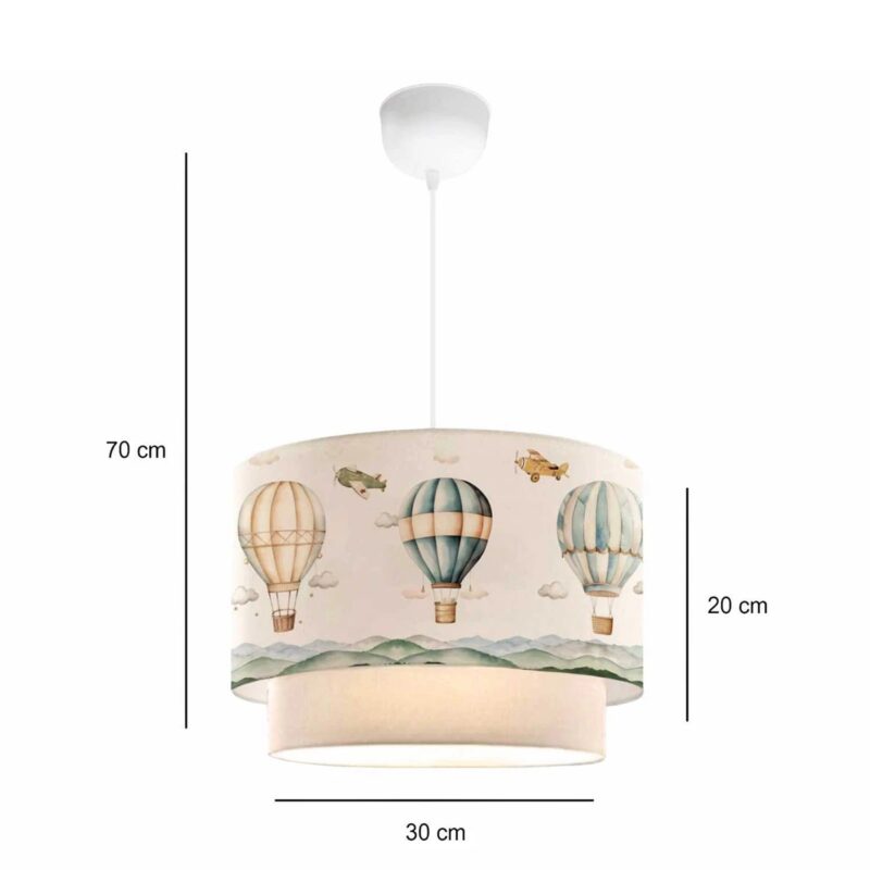 GLOBOSTAR® BALLON 204-0121 Παιδικό Κρεμαστό Φωτιστικό Οροφής με Ντουί 1 x E27 AC 220-240V IP20 – Πολύχρωμο – Μ30 x Π30 x Υ20cm