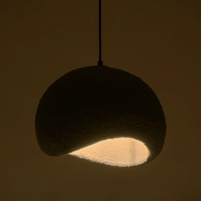 GLOBOSTAR® STONE 204-0122 Μοντέρνο Κρεμαστό Φωτιστικό Οροφής με Ντουί 1 x E27 AC 220-240V IP20 – Γκρι – Μ35 x Π31 x Υ26cm