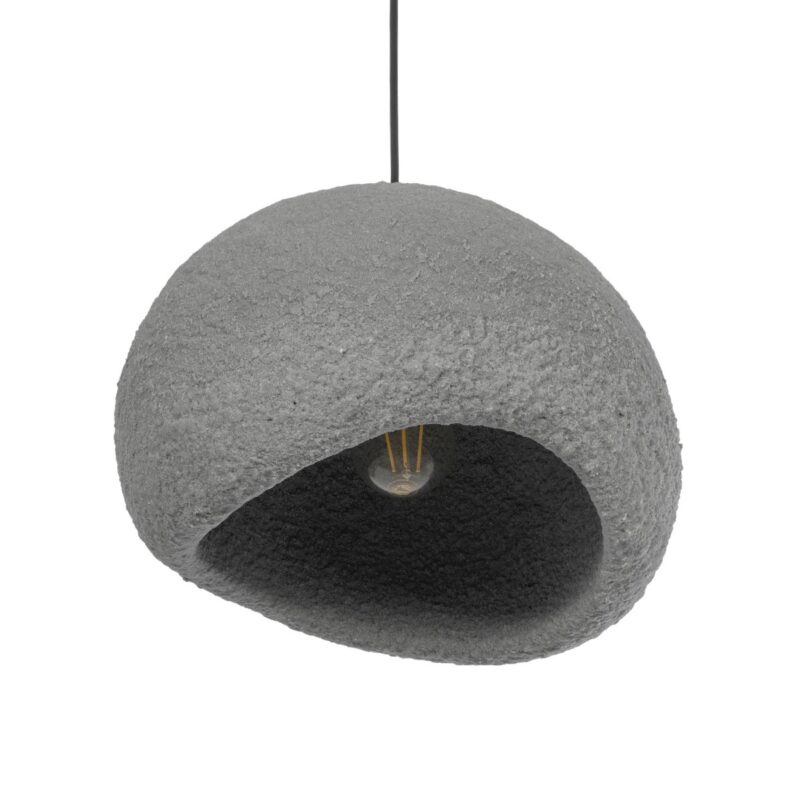 GLOBOSTAR® STONE 204-0122 Μοντέρνο Κρεμαστό Φωτιστικό Οροφής με Ντουί 1 x E27 AC 220-240V IP20 – Γκρι – Μ35 x Π31 x Υ26cm