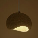 GLOBOSTAR® STONE 204-0123 Μοντέρνο Κρεμαστό Φωτιστικό Οροφής με Ντουί 1 x E27 AC 220-240V IP20 – Μπεζ – Μ35 x Π31 x Υ26cm