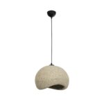 GLOBOSTAR® STONE 204-0123 Μοντέρνο Κρεμαστό Φωτιστικό Οροφής με Ντουί 1 x E27 AC 220-240V IP20 – Μπεζ – Μ35 x Π31 x Υ26cm