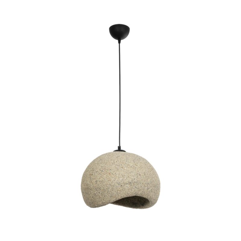 GLOBOSTAR® STONE 204-0123 Μοντέρνο Κρεμαστό Φωτιστικό Οροφής με Ντουί 1 x E27 AC 220-240V IP20 – Μπεζ – Μ35 x Π31 x Υ26cm