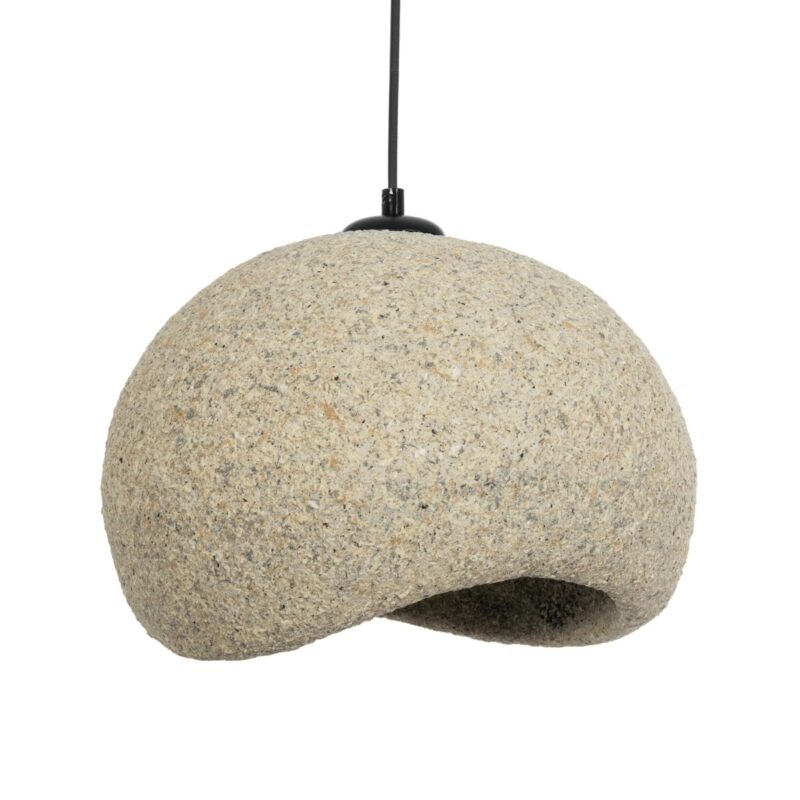 GLOBOSTAR® STONE 204-0123 Μοντέρνο Κρεμαστό Φωτιστικό Οροφής με Ντουί 1 x E27 AC 220-240V IP20 – Μπεζ – Μ35 x Π31 x Υ26cm