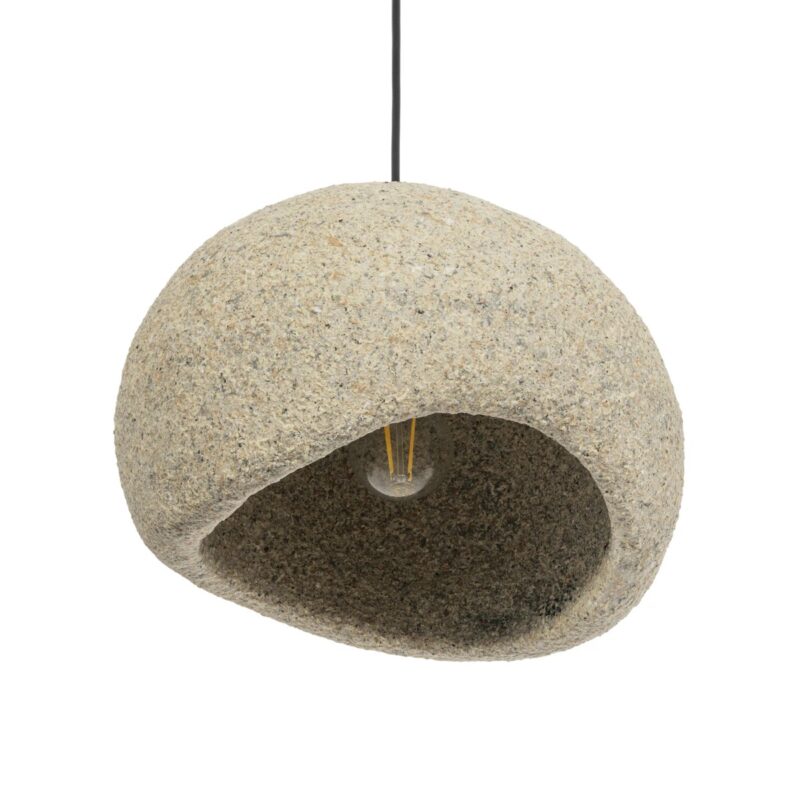 GLOBOSTAR® STONE 204-0123 Μοντέρνο Κρεμαστό Φωτιστικό Οροφής με Ντουί 1 x E27 AC 220-240V IP20 – Μπεζ – Μ35 x Π31 x Υ26cm