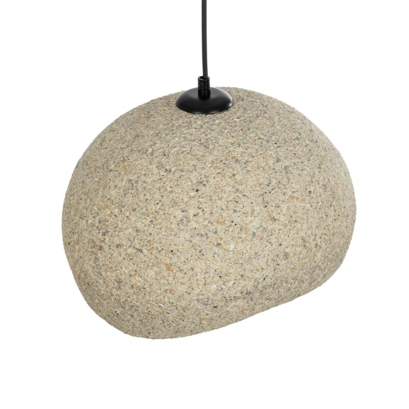 GLOBOSTAR® STONE 204-0123 Μοντέρνο Κρεμαστό Φωτιστικό Οροφής με Ντουί 1 x E27 AC 220-240V IP20 – Μπεζ – Μ35 x Π31 x Υ26cm