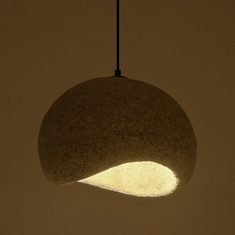 GLOBOSTAR® STONE 204-0124 Μοντέρνο Κρεμαστό Φωτιστικό Οροφής με Ντουί 1 x E27 AC 220-240V IP20 – Γκρι – Μ35 x Π31 x Υ26cm