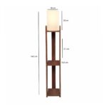 GloboStar® VENTORA 204-0125 Μοντέρνο Eπιδαπέδιο Φωτιστικό Μονόφωτο 1 x E27 IP20 Καφέ Ξύλο με Μπεζ Ύφασμα – Μ20 x Π20 x Υ142cm