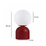 GloboStar® MAGIC 204-0135 Μοντέρνο Eπιτραπέζιο Φωτιστικό Μονόφωτο 1 x E14 IP20 Κόκκινο Μέταλλο με Λευκό Γυαλί – Μ13 x Π13 x Υ28cm