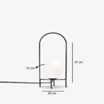 GloboStar® SPIDY 204-0139 Μοντέρνο Eπιτραπέζιο Φωτιστικό Μονόφωτο 1 x E27 IP20 Μαύρο Μέταλλο με Λευκό Γυαλί – Μ20 x Π20 x Υ37cm