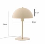 GloboStar® GASCEIO 204-0140 Μοντέρνο Eπιτραπέζιο Φωτιστικό Μονόφωτο 1 x E27 IP20 Μπεζ Μέταλλο – Μ25 x Π25 x Υ39cm