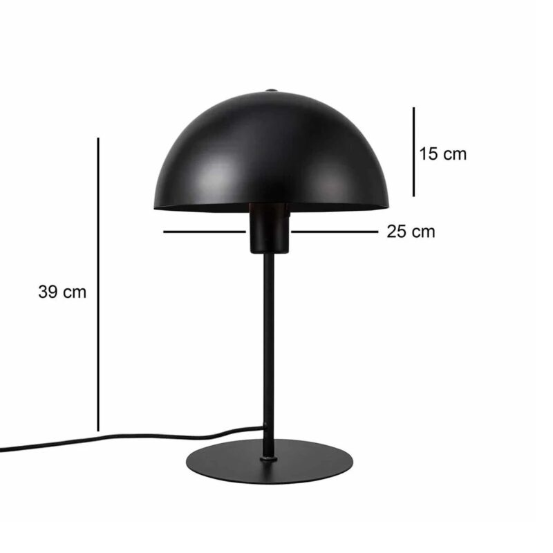 GloboStar® GASCEIO 204-0141 Μοντέρνο Eπιτραπέζιο Φωτιστικό Μονόφωτο 1 x E27 IP20 Μαύρο Μέταλλο – Μ25 x Π25 x Υ39cm