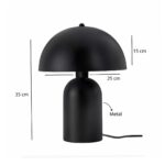 GloboStar® GASCO 204-0146 Μοντέρνο Eπιτραπέζιο Φωτιστικό Μονόφωτο 1 x E27 IP20 Μαύρο Μέταλλο – Μ25 x Π25 x Υ35cm