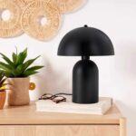 GloboStar® GASCO 204-0146 Μοντέρνο Eπιτραπέζιο Φωτιστικό Μονόφωτο 1 x E27 IP20 Μαύρο Μέταλλο – Μ25 x Π25 x Υ35cm