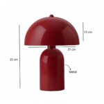 GloboStar® GASCO 204-0148 Μοντέρνο Eπιτραπέζιο Φωτιστικό Μονόφωτο 1 x E27 IP20 Κόκκινο Μέταλλο – Μ25 x Π25 x Υ35cm