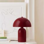 GloboStar® GASCO 204-0148 Μοντέρνο Eπιτραπέζιο Φωτιστικό Μονόφωτο 1 x E27 IP20 Κόκκινο Μέταλλο – Μ25 x Π25 x Υ35cm