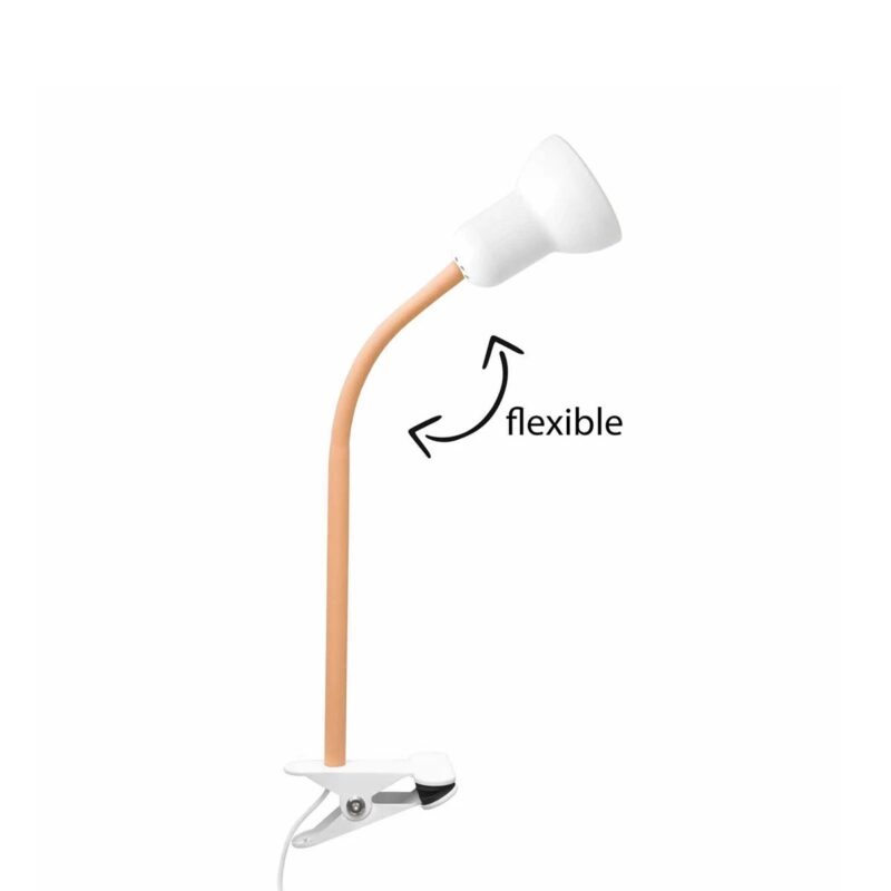 GloboStar® TAVOLO 204-0151 Παιδικό Eπιτραπέζιο Φωτιστικό Μονόφωτο 1 x E14 IP20 Πορτοκαλί & Λευκό – Μ11 x Π9 x Υ35cm