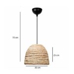 GLOBOSTAR® MEKA 204-0163 Boho Κρεμαστό Φωτιστικό Οροφής με Ντουί 1 x E27 AC 220-240V IP20 – Μπεζ – Μ30 x Π30 x Υ25cm