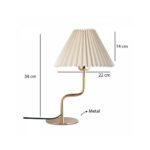 GloboStar® LIVL 204-0169 Μοντέρνο Eπιτραπέζιο Φωτιστικό Μονόφωτο 1 x E27 IP20 Χρυσό Μέταλλο με Μπεζ Ύφασμα – Μ22 x Π22 x Υ34cm