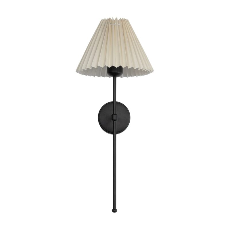 GloboStar® LING 204-0188 Μοντέρνο Φωτιστικό Τοίχου Απλίκα Μονόφωτο 1 x E27 AC 220-240V IP20 Μπεζ & Μαύρο – Μ22 x Π22 x Υ50cm