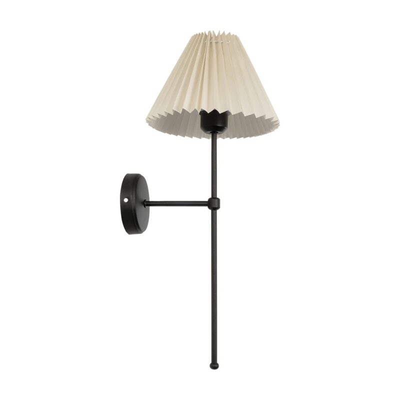 GloboStar® LING 204-0188 Μοντέρνο Φωτιστικό Τοίχου Απλίκα Μονόφωτο 1 x E27 AC 220-240V IP20 Μπεζ & Μαύρο – Μ22 x Π22 x Υ50cm