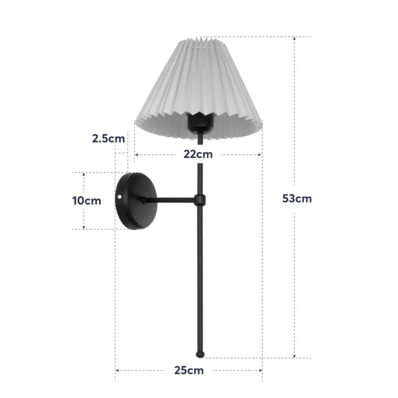 GloboStar® LING 204-0188 Μοντέρνο Φωτιστικό Τοίχου Απλίκα Μονόφωτο 1 x E27 AC 220-240V IP20 Μπεζ & Μαύρο – Μ22 x Π22 x Υ50cm