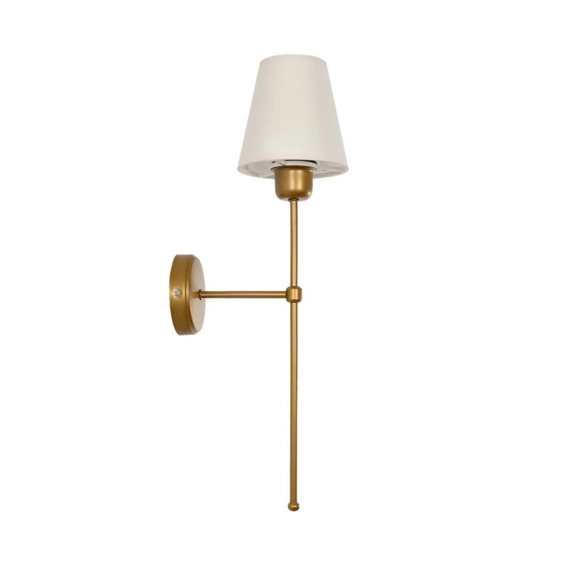 GloboStar® LING 204-0189 Μοντέρνο Φωτιστικό Τοίχου Απλίκα Μονόφωτο 1 x E27 AC 220-240V IP20 Μπεζ & Μαύρο – Μ13 x Π13 x Υ50cm