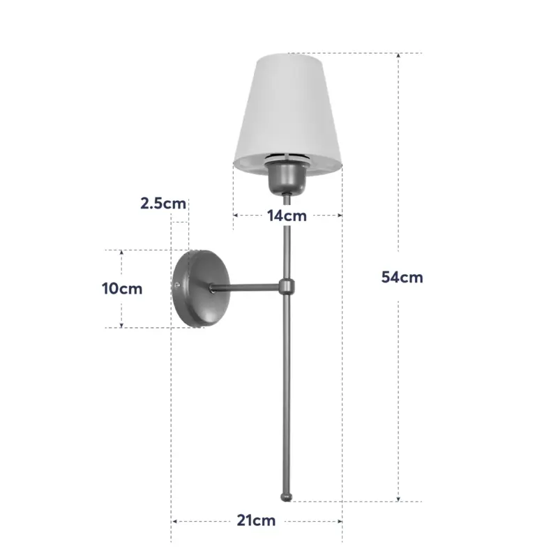 GloboStar® LING 204-0189 Μοντέρνο Φωτιστικό Τοίχου Απλίκα Μονόφωτο 1 x E27 AC 220-240V IP20 Μπεζ & Μαύρο – Μ13 x Π13 x Υ50cm