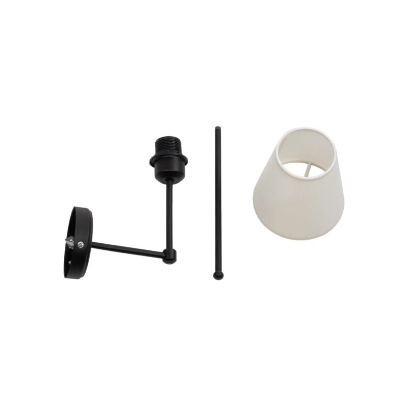 GloboStar® LING 204-0190 Μοντέρνο Φωτιστικό Τοίχου Απλίκα Μονόφωτο 1 x E27 AC 220-240V IP20 Μπεζ & Μαύρο – Μ13 x Π13 x Υ50cm