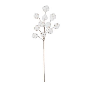 GloboStar® Artificial Garden COTTON BRANCH 20569 Τεχνητό Διακοσμητικό Κλαδί Βαμβάκι Μ30 x Π6 x Υ80 cm