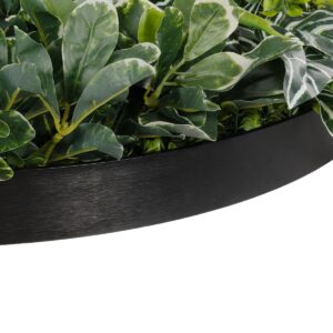 GloboStar® Artificial Garden VARIOUS PLANTS ROUND WALL DISC 20691 Τεχνητό Διακοσμητικό Στρογγυλό Πάνελ Φυλλωσιάς – Κάθετος Κήπος Μιξ Μ60 x Π60 x Υ20cm