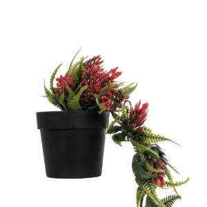 GloboStar® Artificial Garden HANGING RED PINE CONE 20869 Τεχνητό Κρεμαστό Διακοσμητικό Φυτό Κόκκινο Κουκουνάρι Μ17 x Π17 x Υ50cm