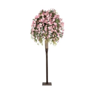 GloboStar® Artificial Garden ROSES TREE 21068 Τεχνητό Διακοσμητικό Δέντρο Τριανταφυλλιά Μ110 x Π110 x Υ240cm