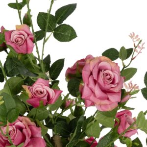 GloboStar® Artificial Garden PINK ROSES 21072 Τεχνητό Διακοσμητικό Δέντρο Τριανταφυλλιά Μ50 x Π50 x Υ90cm