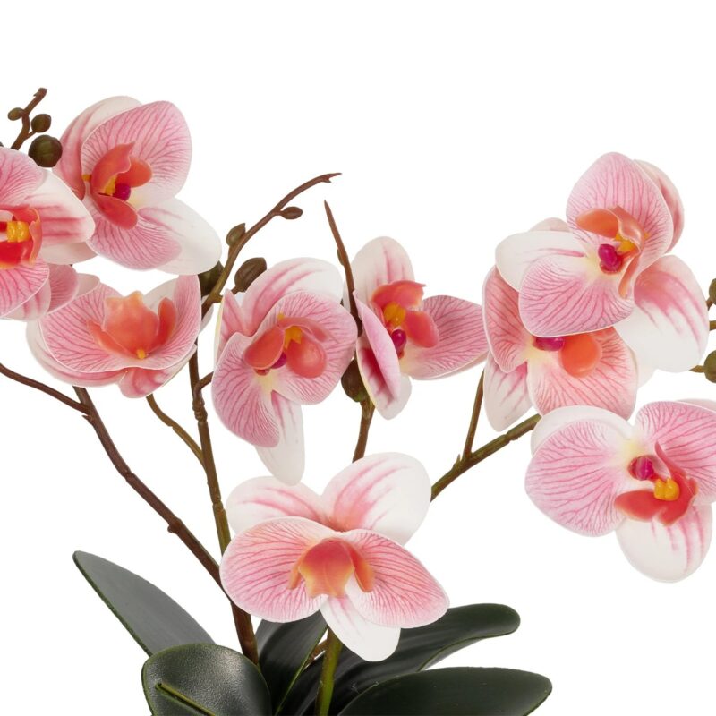 GloboStar® Artificial Garden PINK ORCHID 21075 Διακοσμητικό Φυτό Ροζ Ορχιδέα  Υ30cm