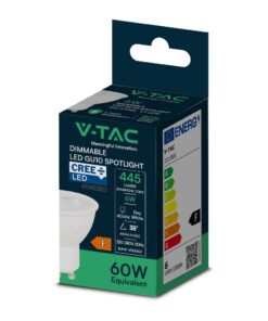 LED Λάμπα GU10 CREE CHIP 6W V-TAC Dimmable 38° 445lm Φυσικό Λευκό 4000K – 211966