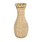 GloboStar® Artificial Garden MONACO 21235 Διακοσμητικό Πλεκτό Καλάθι – Κασπώ Γλάστρα – Flower Pot Μπεζ Φ29cm x Υ60cm