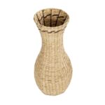 GloboStar® Artificial Garden MONACO 21235 Διακοσμητικό Πλεκτό Καλάθι – Κασπώ Γλάστρα – Flower Pot Μπεζ Φ29cm x Υ60cm