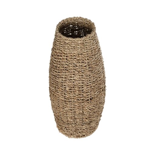 GloboStar® Artificial Garden FRANCISCO 21240 Διακοσμητικό Πλεκτό Καλάθι – Κασπώ Γλάστρα – Flower Pot Μπεζ Μ20 x Π20 x Υ41cm