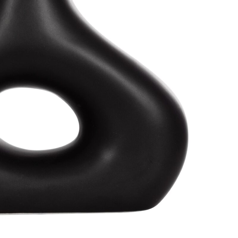 GloboStar® Artificial Garden HORIZON 21252 Διακοσμητικό Κεραμικό Βάζo Μαύρο Π18 x Μ6 x Υ15 cm