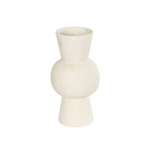 GloboStar® Artificial Garden BANGKOK 21274 Διακοσμητικό Κεραμικό Βάζο Μπεζ Μ12.5 x Π12.5 x Υ23cm