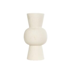 GloboStar® Artificial Garden BANGKOK 21274 Διακοσμητικό Κεραμικό Βάζο Μπεζ Μ12.5 x Π12.5 x Υ23cm