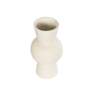 GloboStar® Artificial Garden BANGKOK 21274 Διακοσμητικό Κεραμικό Βάζο Μπεζ Μ12.5 x Π12.5 x Υ23cm