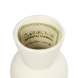 GloboStar® Artificial Garden BANGKOK 21274 Διακοσμητικό Κεραμικό Βάζο Μπεζ Μ12.5 x Π12.5 x Υ23cm