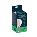 Λάμπα LED E14 G45 Filament 6W Θερμό Λευκό 3000K Διάφανο Γυαλί V-TAC – 212845