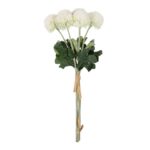 GloboStar® Artificial Garden WHITE ONIONBALL BOUQET 21371 Τεχνητό Διακοσμητικό OnionBall Μπουκέτο Y39cm