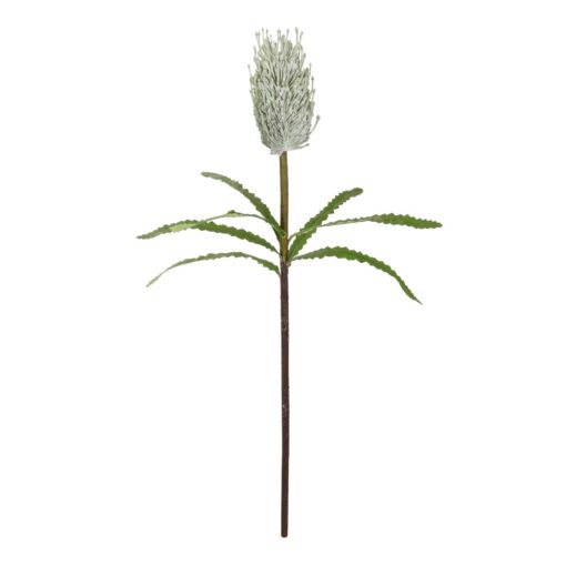 GloboStar® Artificial Garden WHITE STIPA FRUIT BRANCH 21374 Τεχνητό Διακοσμητικό Κλαδί Στίπα Y69cm