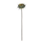 GloboStar® Artificial Garden GREEN SUNFLOWER BRANCH 21378 Τεχνητό Διακοσμητικό Κλαδί Ηλιοτρόπιο Πράσινο Y60cm