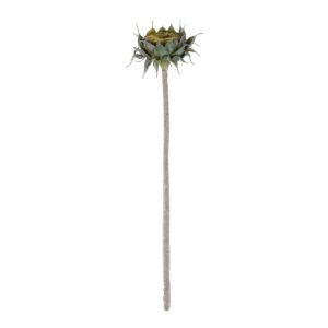 GloboStar® Artificial Garden GREEN SUNFLOWER BRANCH 21378 Τεχνητό Διακοσμητικό Κλαδί Ηλιοτρόπιο Πράσινο Y60cm